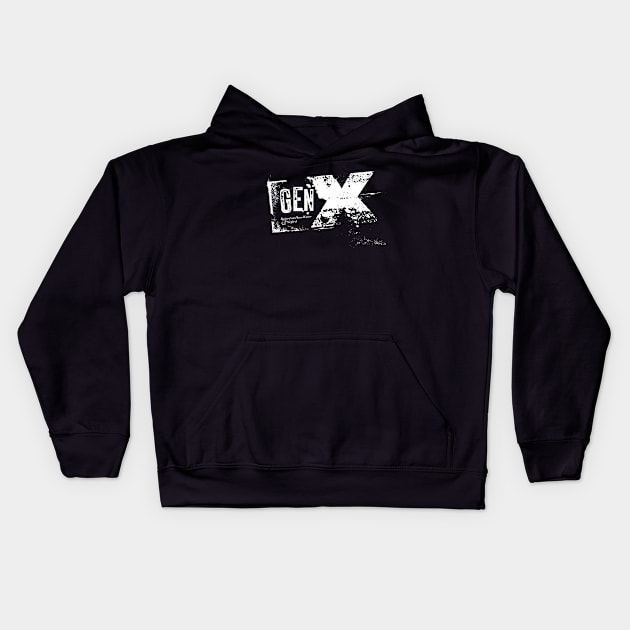 Gen X - Raised on Hose Water and Neglect / black tee Kids Hoodie by Doug's Store